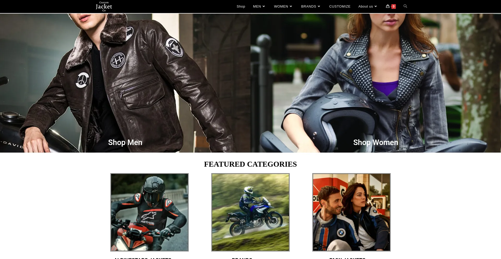 Website screenshot of Customjacketsco.com