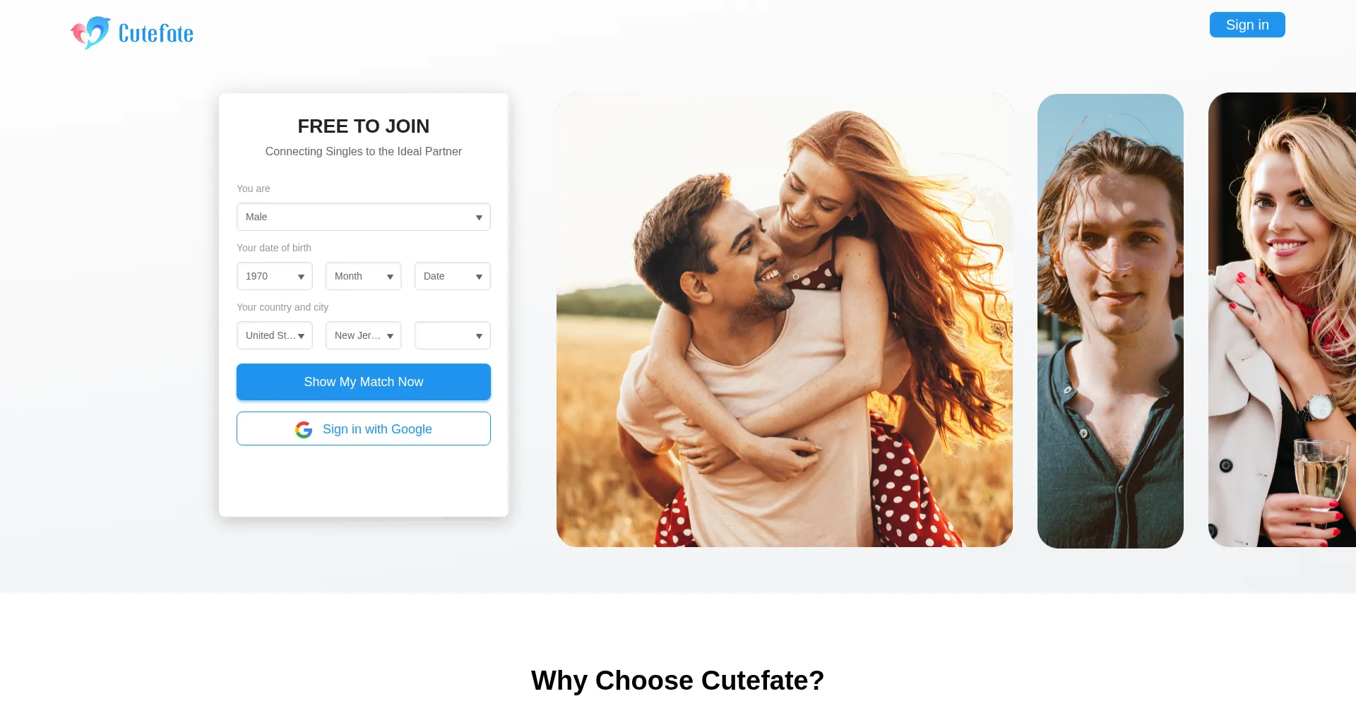 Cutefate.com Screenshot