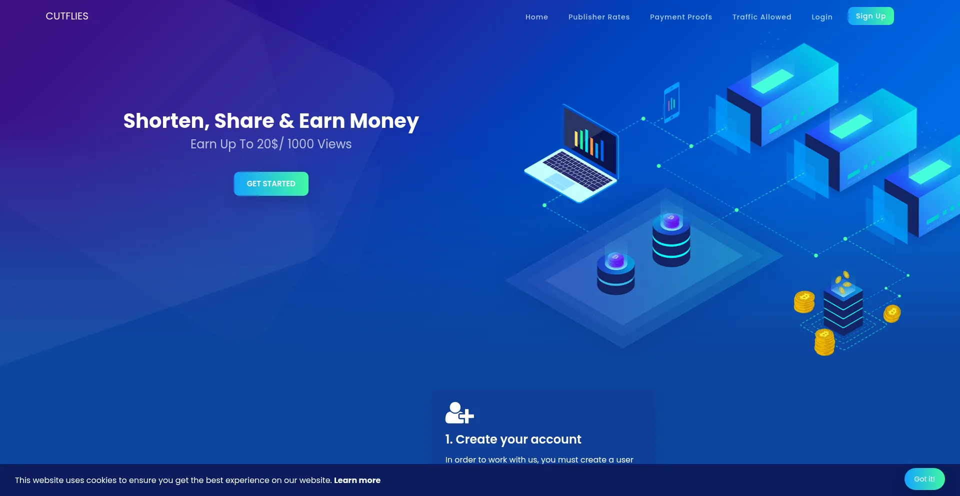Website screenshot of Cutflies.com