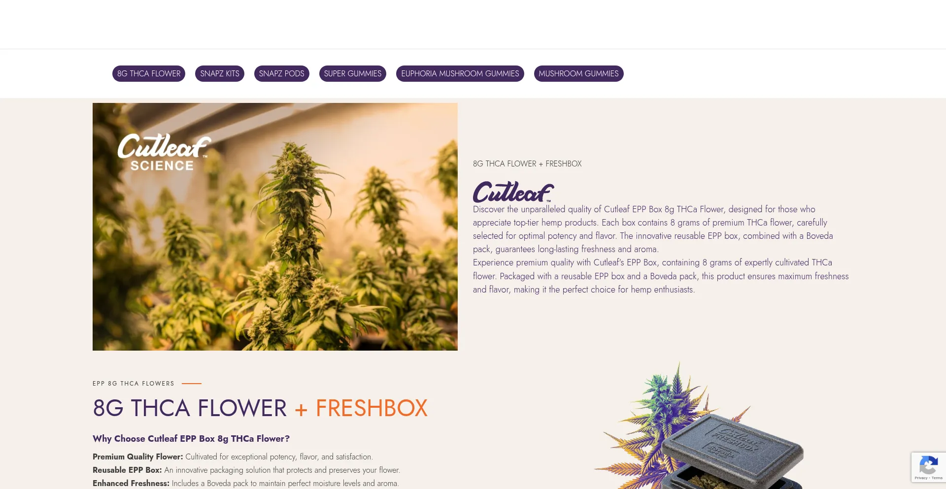 Website screenshot of Cutleaf.com