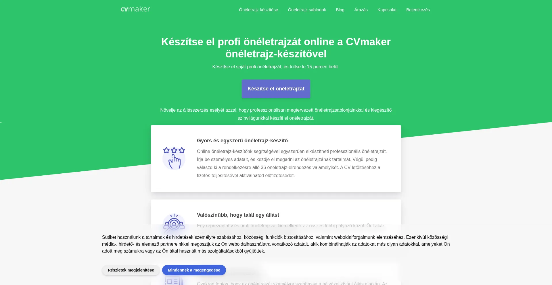 Cvmaker.hu Screenshot