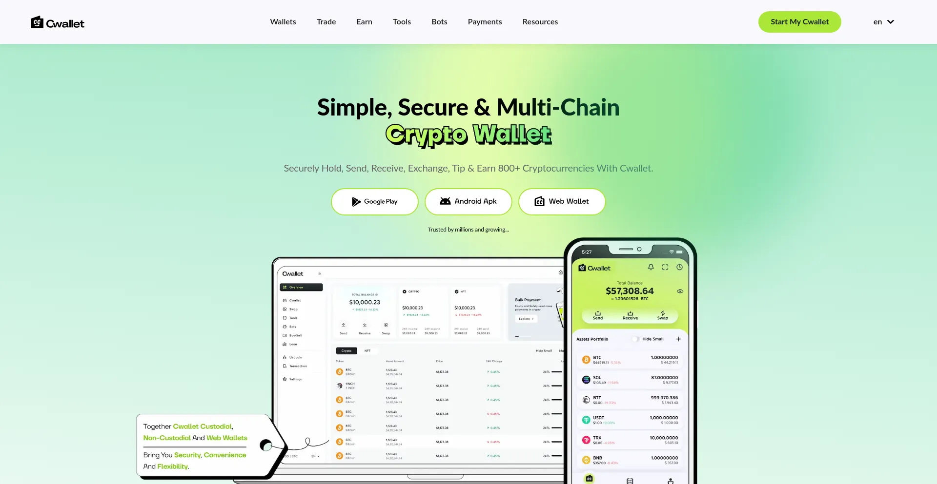 Website screenshot of Cwallet.com