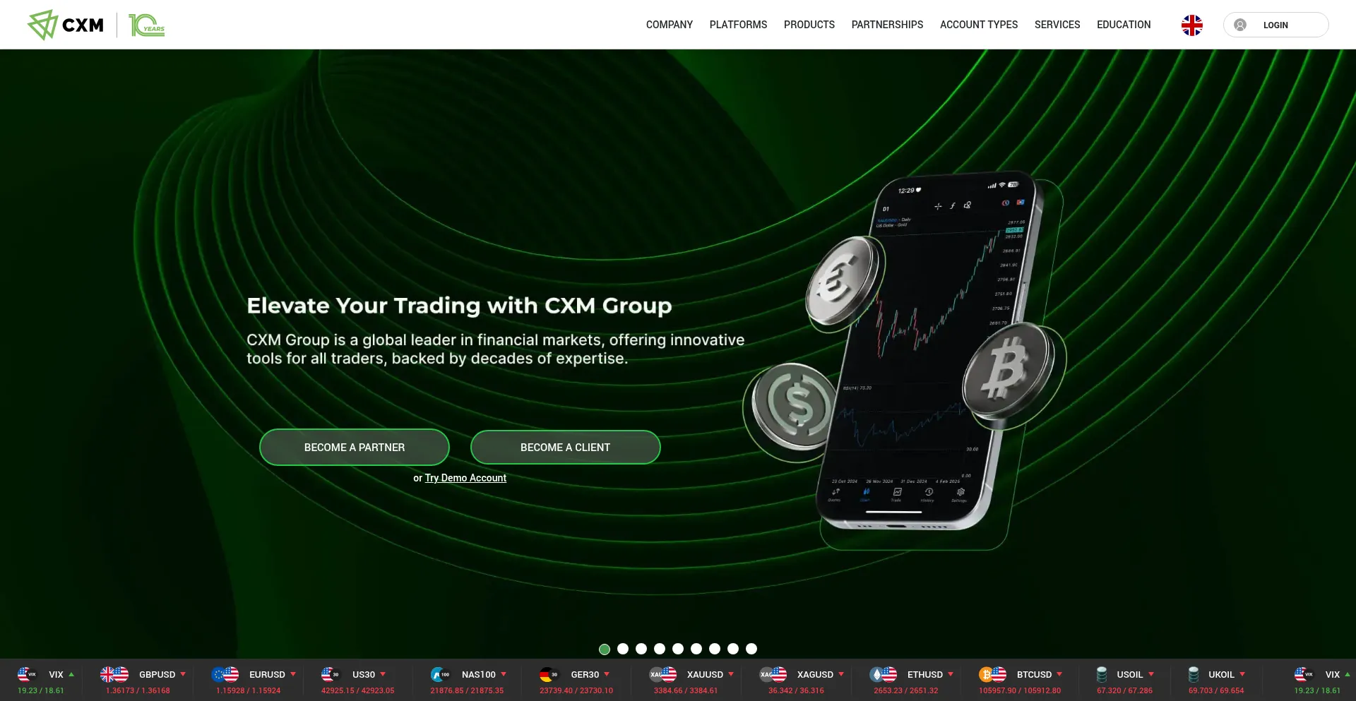 Website screenshot of Cxm.com