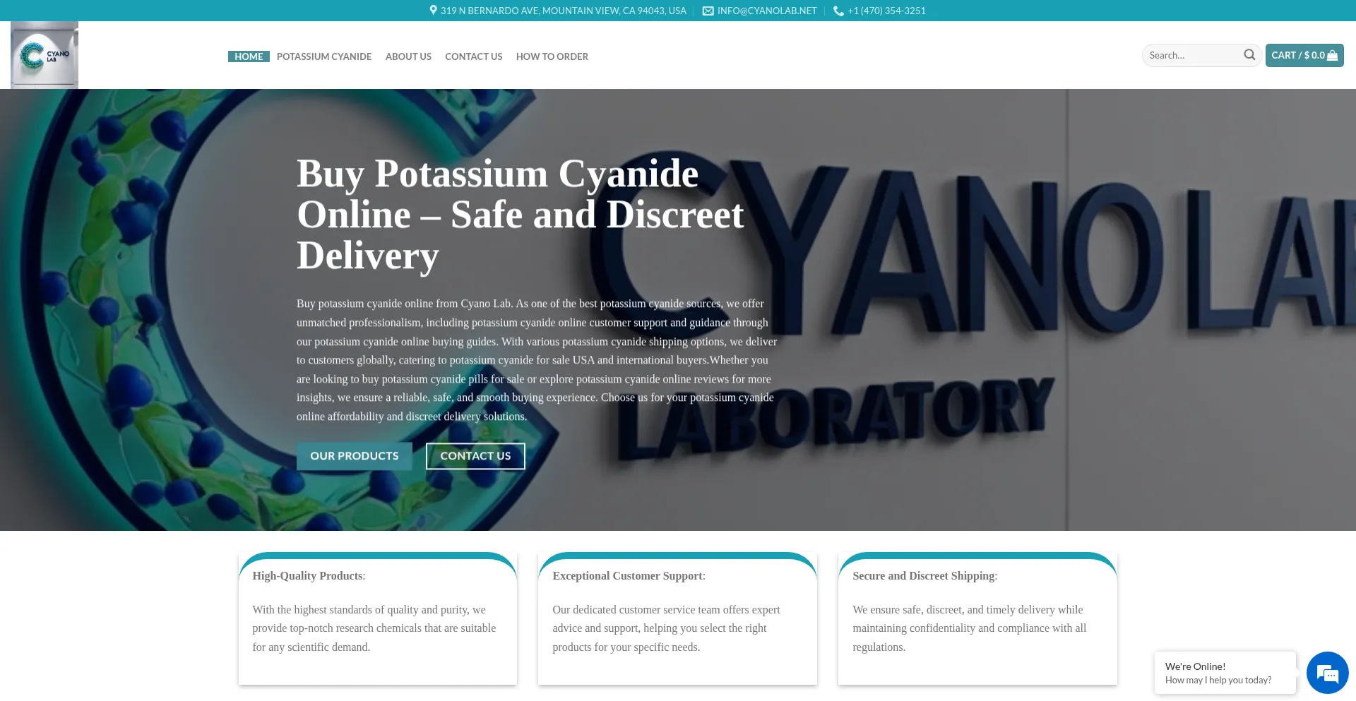 Website screenshot of Cyanolab.net