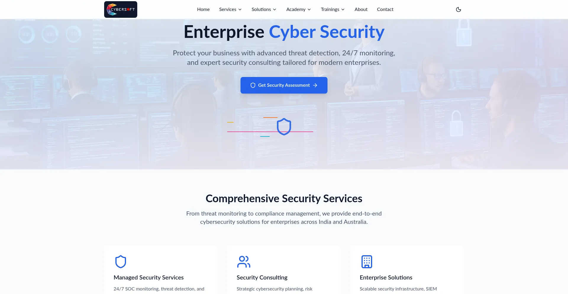 Website screenshot of Cybersoft.net.au