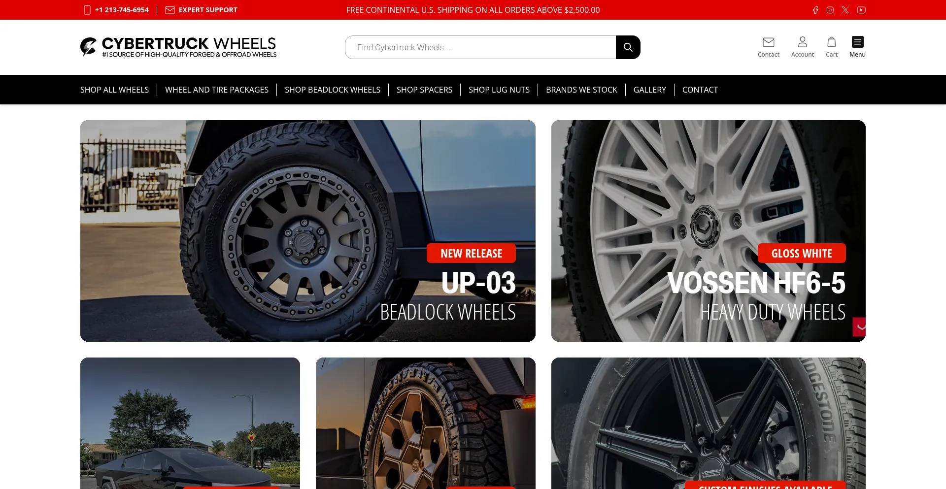 Website screenshot of Cybertruckwheels.com