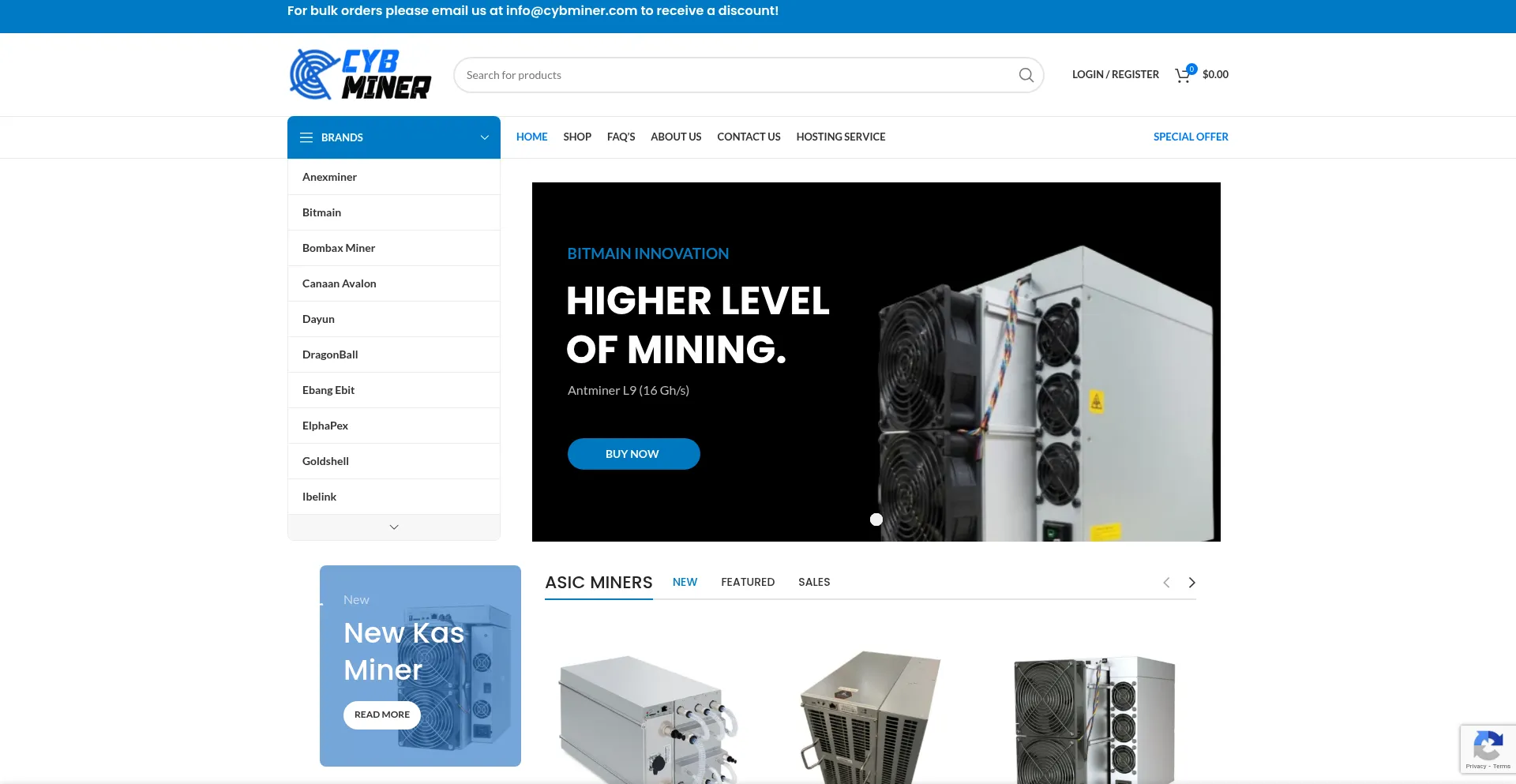 Website screenshot of Cybminer.com
