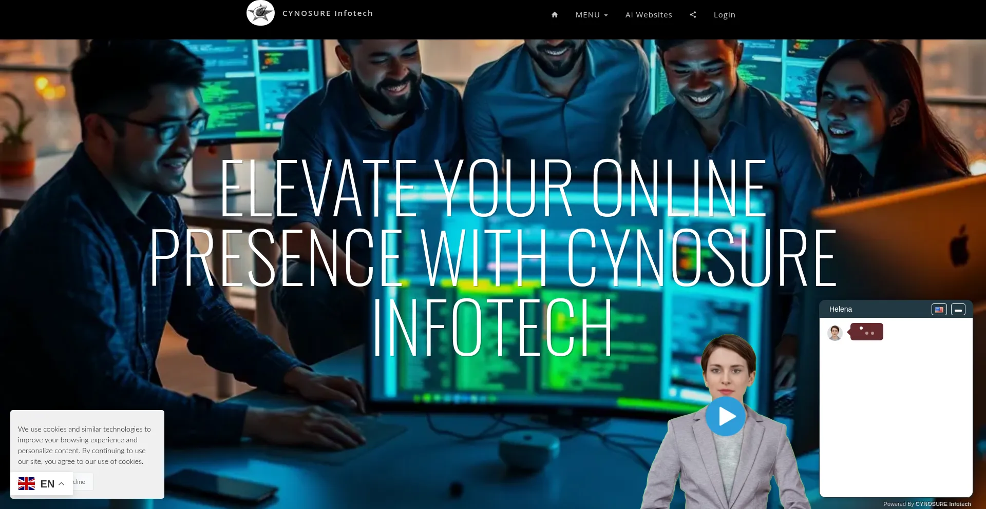 Website screenshot of Cynosureinfotech.com