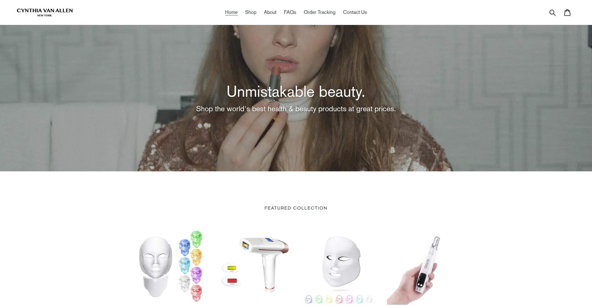 Website screenshot of Cynthiavanallen.com