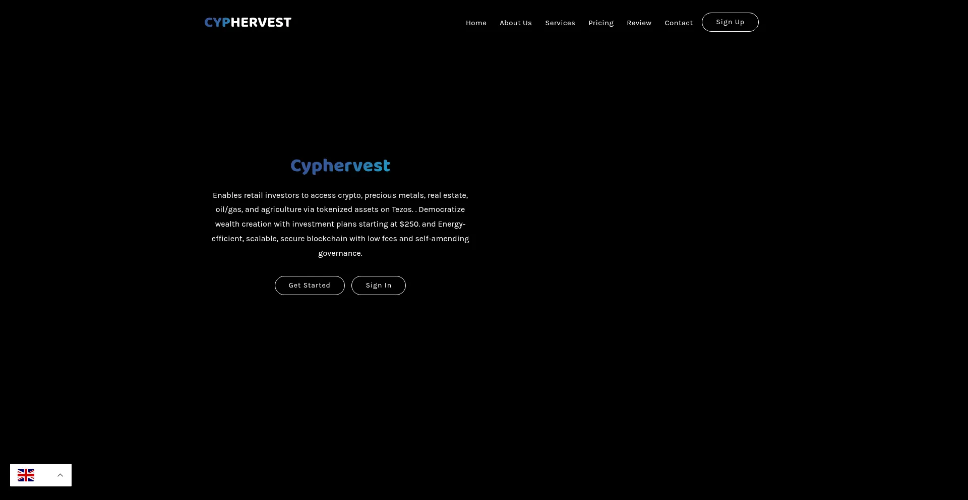 Website screenshot of Cyphervest.com