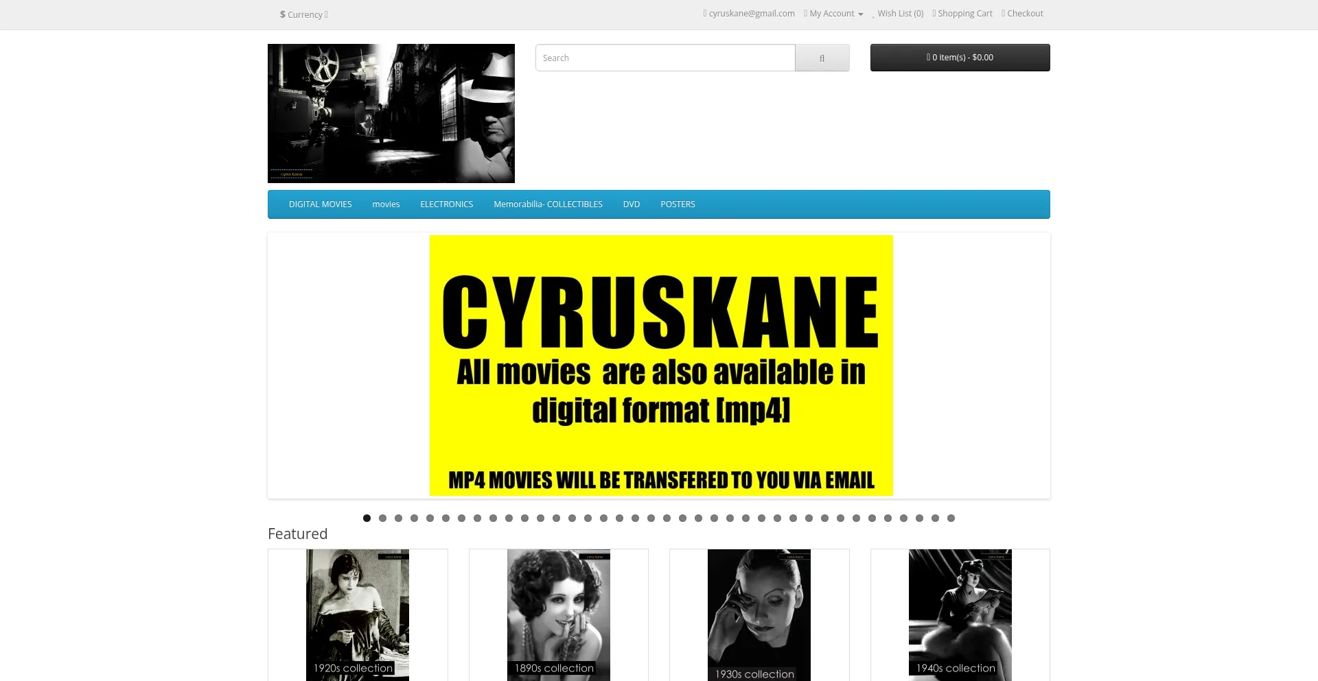 Website screenshot of Cyruskane.com