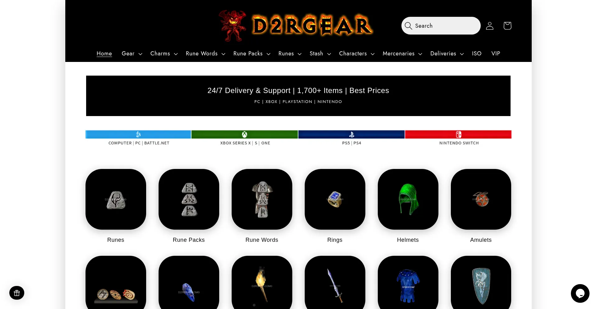 D2rgear.com Screenshot