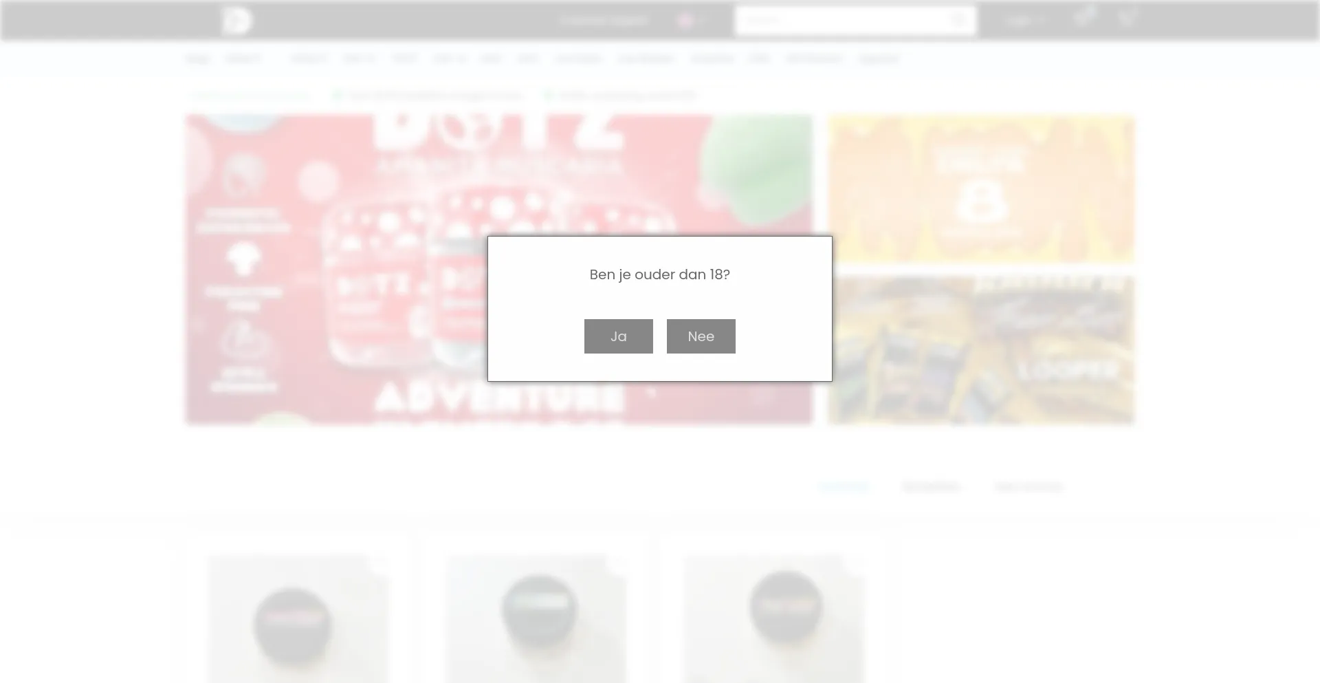 Website screenshot of D8shop.nl