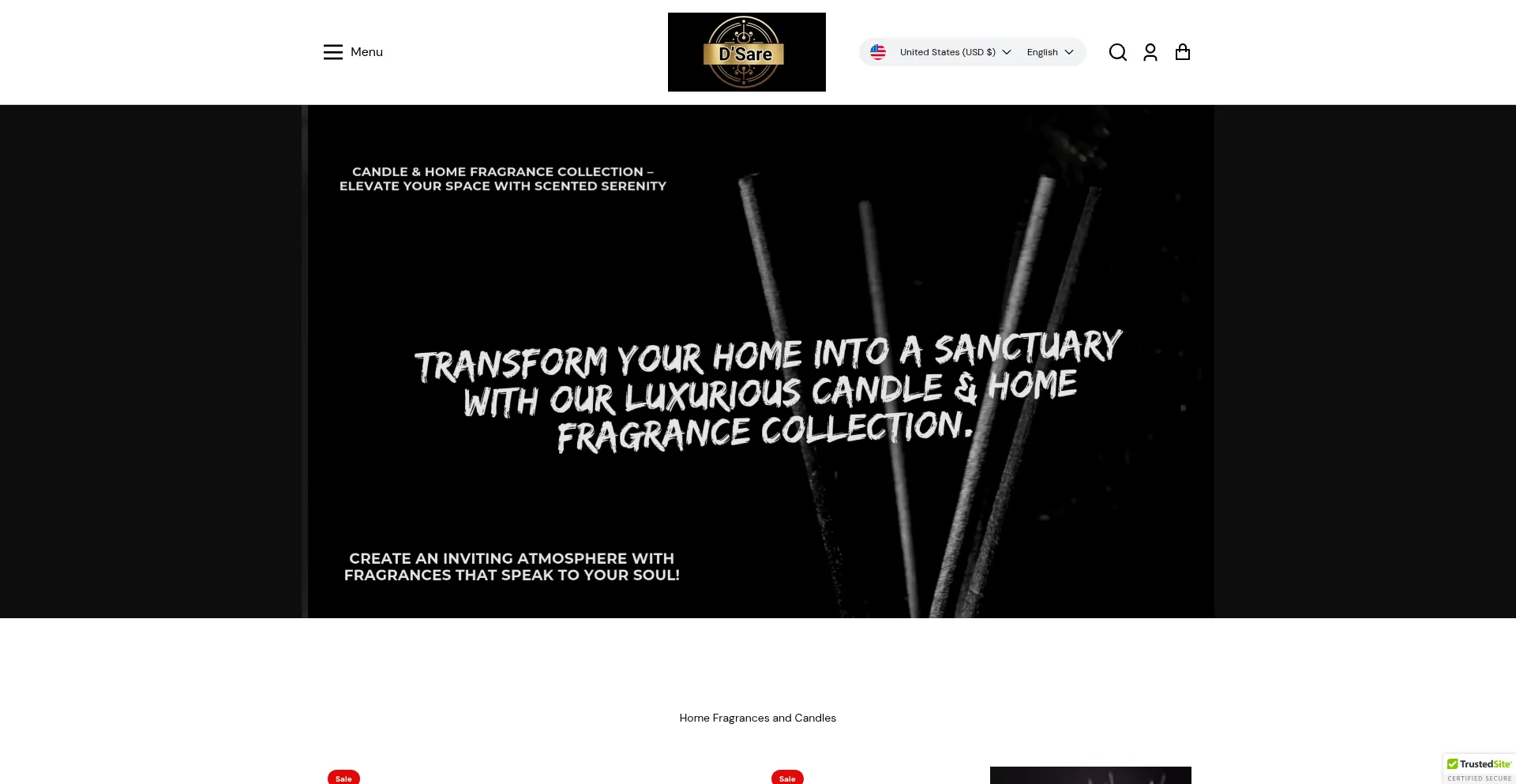 Website screenshot of D-sare.com