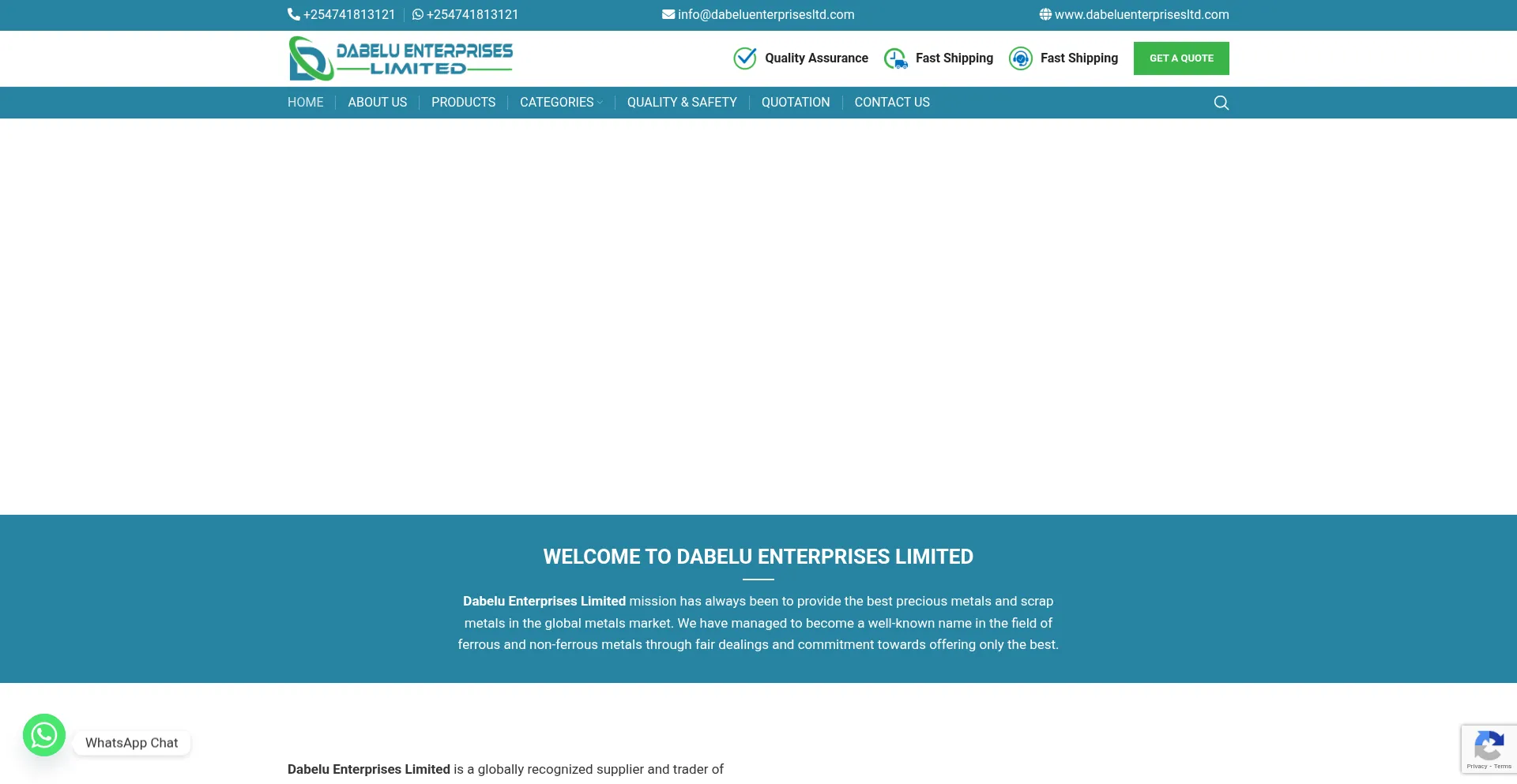 Website screenshot of Dabeluenterprisesltd.com