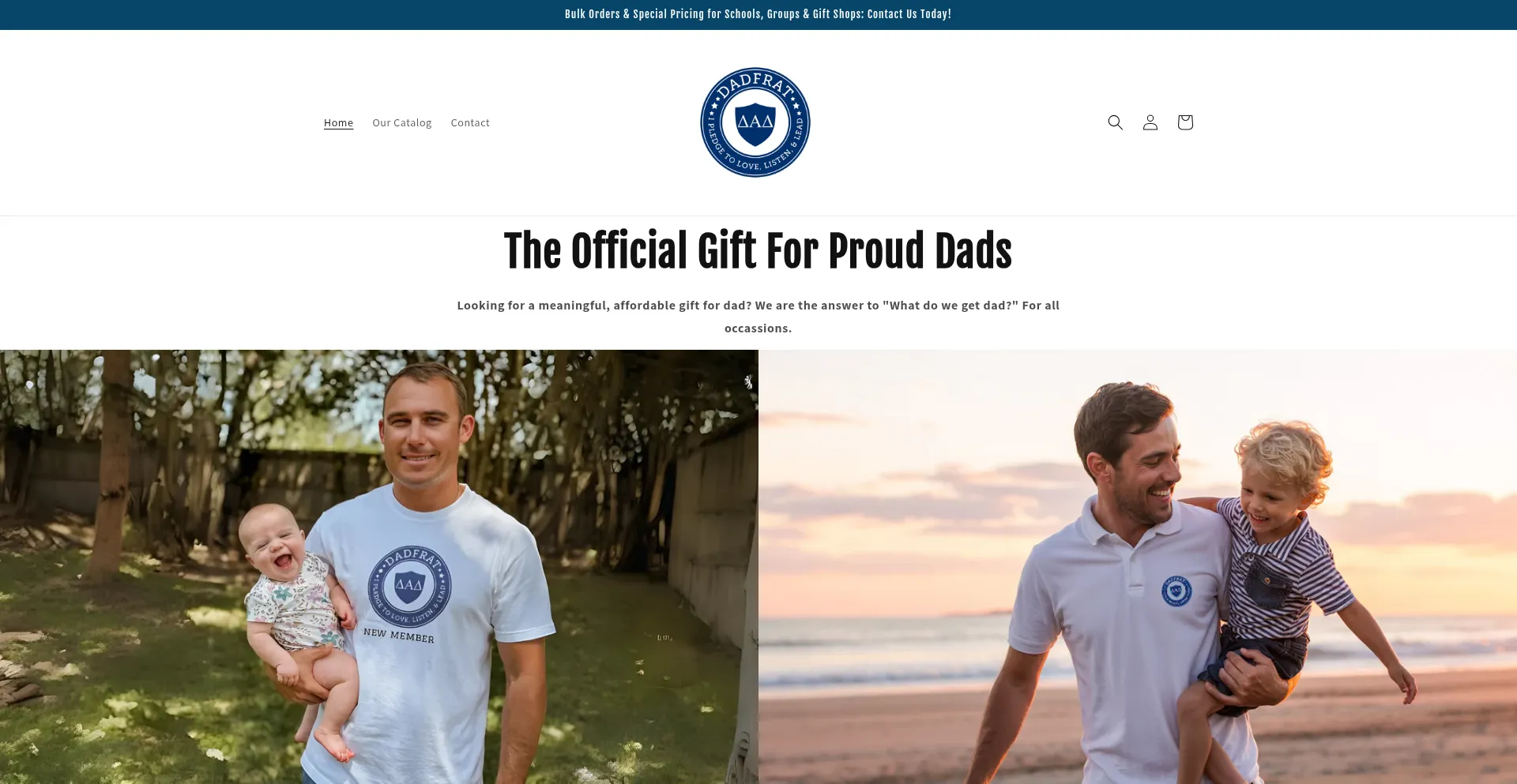 Website screenshot of Dadfrat.com