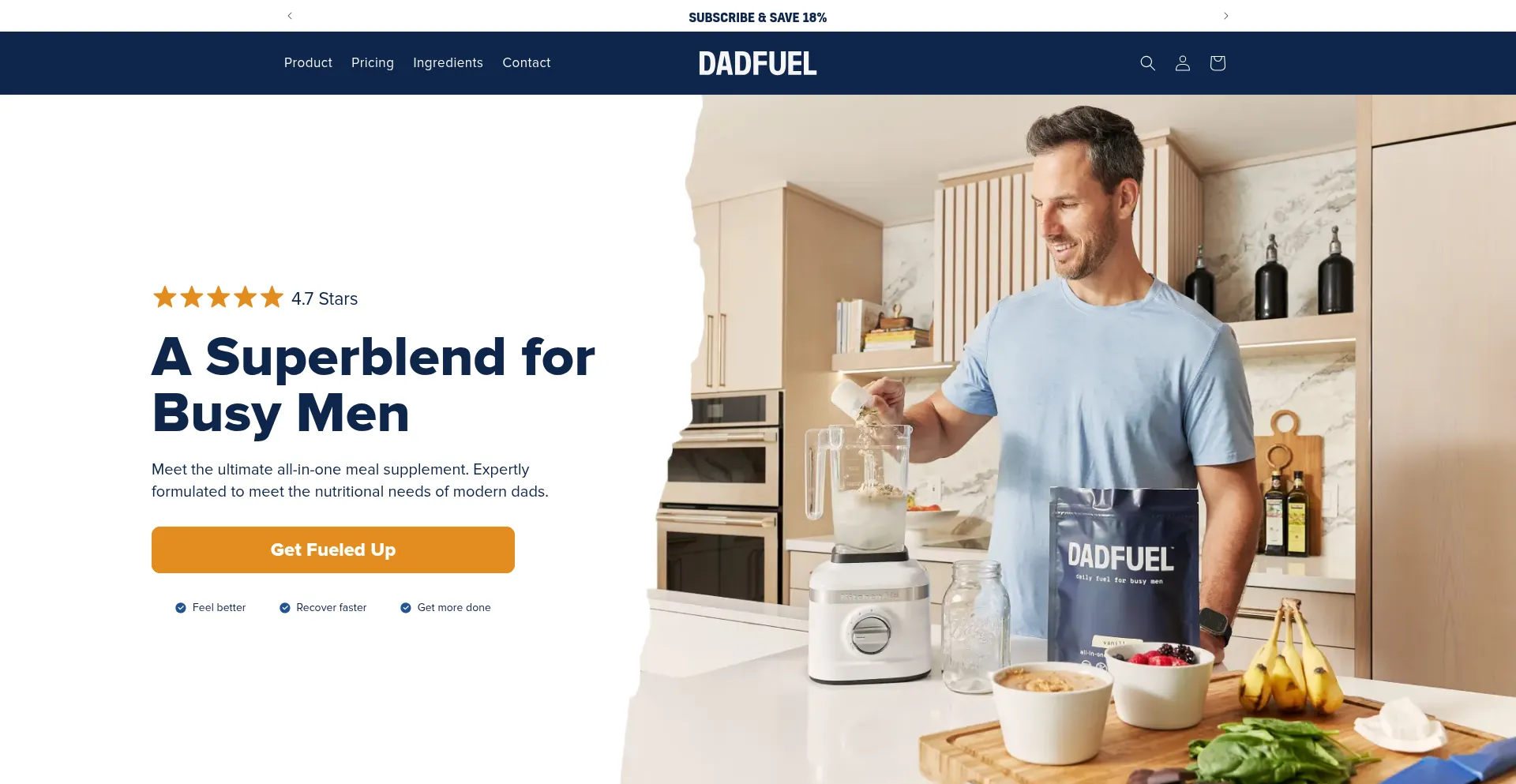 Website screenshot of Dadfuel.com