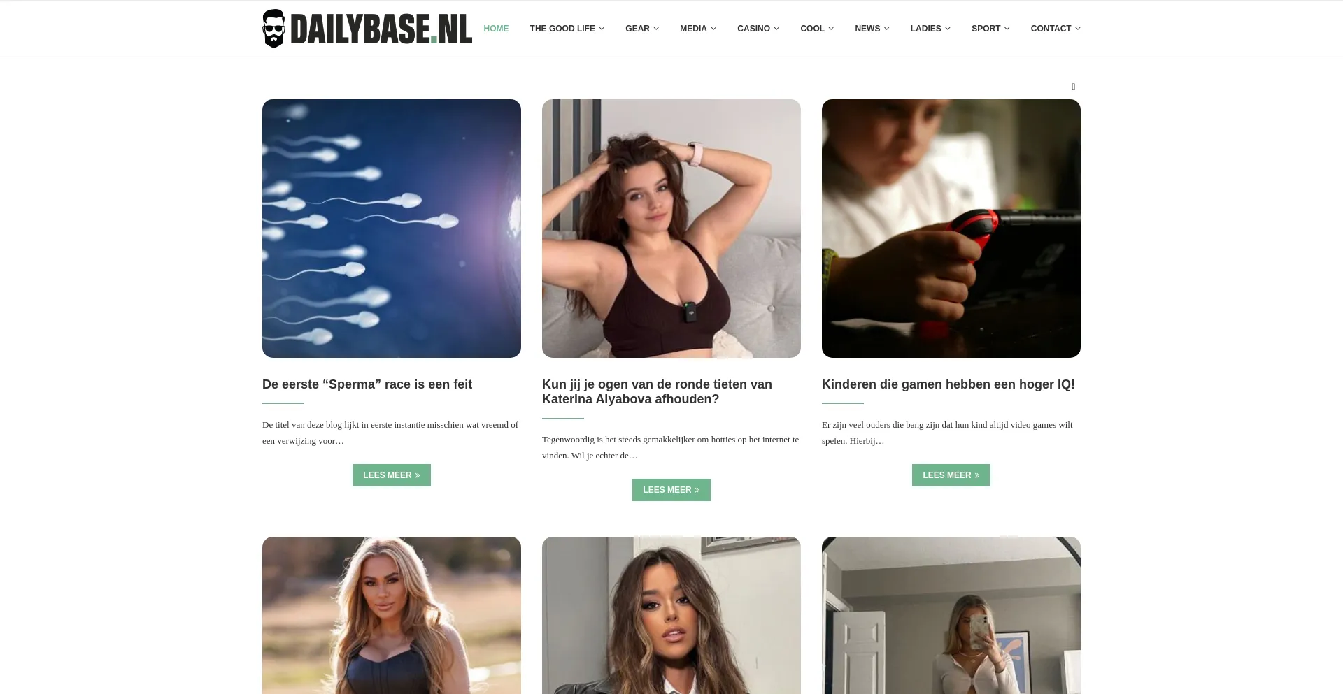 Website screenshot of Dailybase.com
