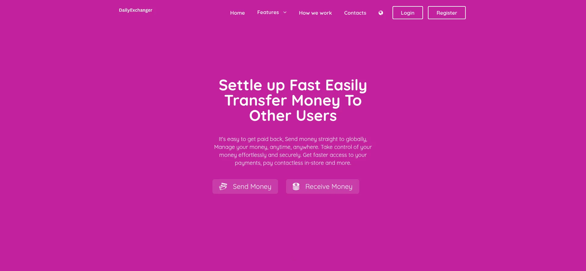 Website screenshot of Dailyexchanger.com