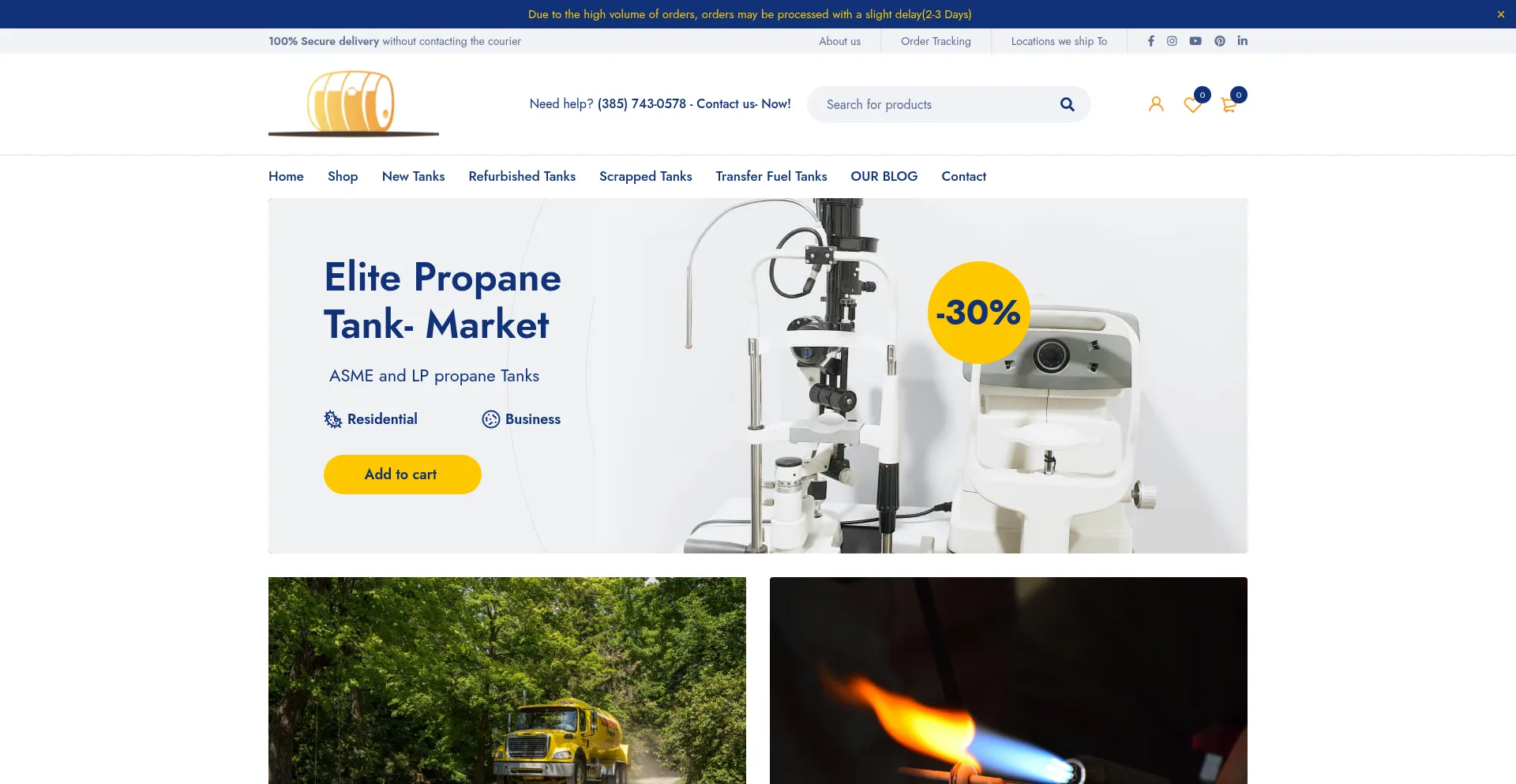 Website screenshot of Dailypropanetanks.com