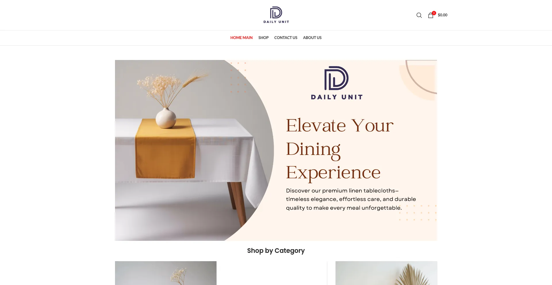 Website screenshot of Dailyunit.shop