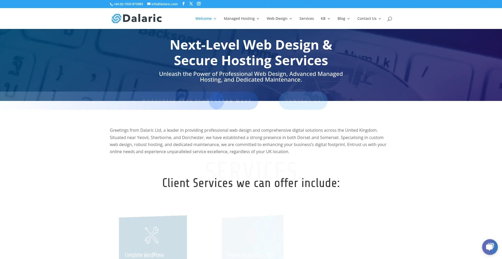 Website screenshot of Dalaric.com