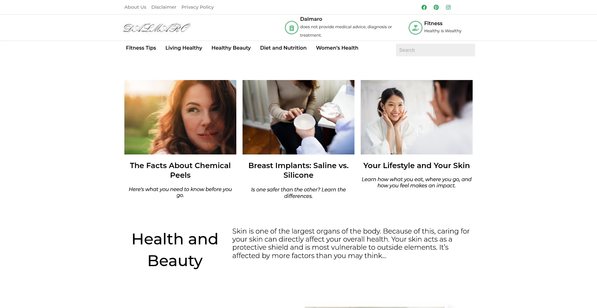 Website screenshot of Dalmaro.com