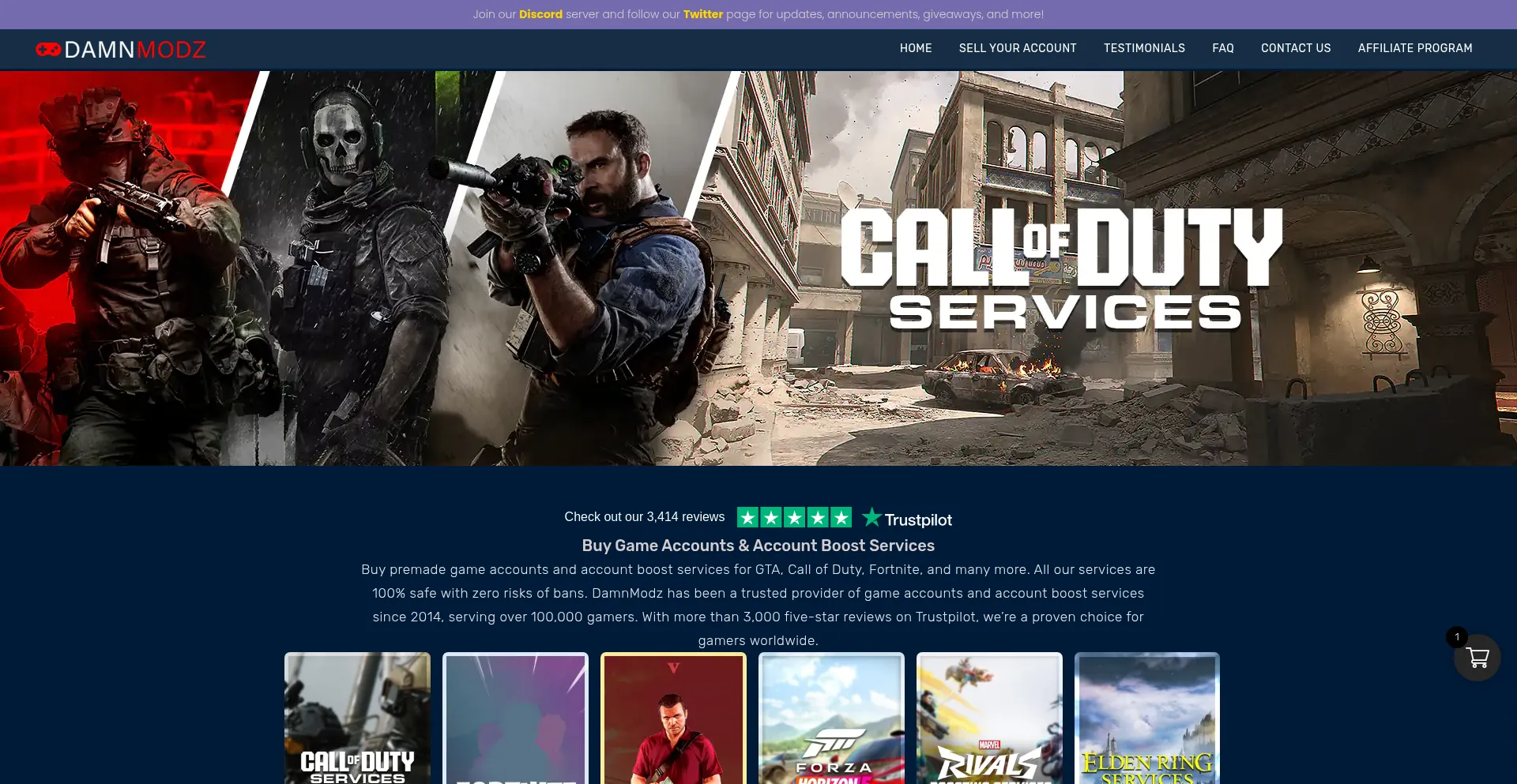 Website screenshot of Damnmodz.com