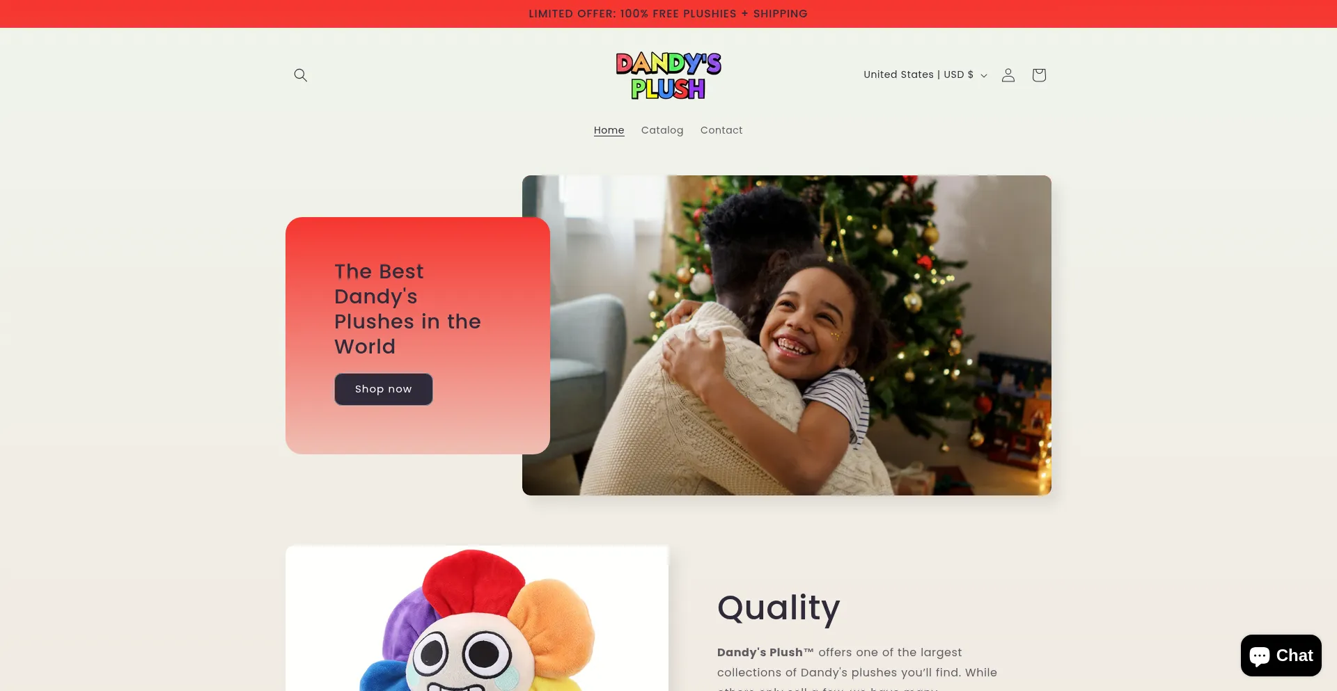 Website screenshot of Dandyplush.shop