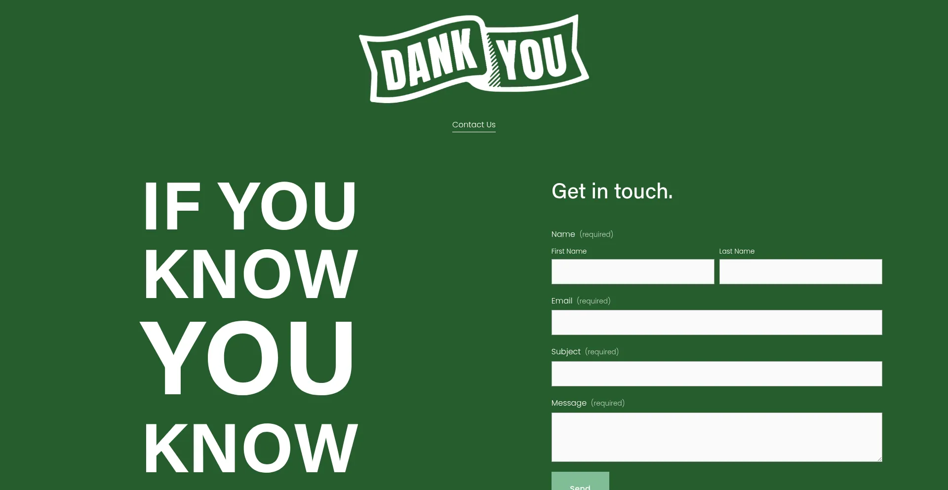 Website screenshot of Dankyou.com
