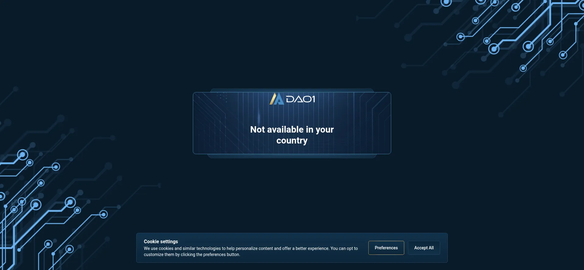 Website screenshot of Dao1.ai