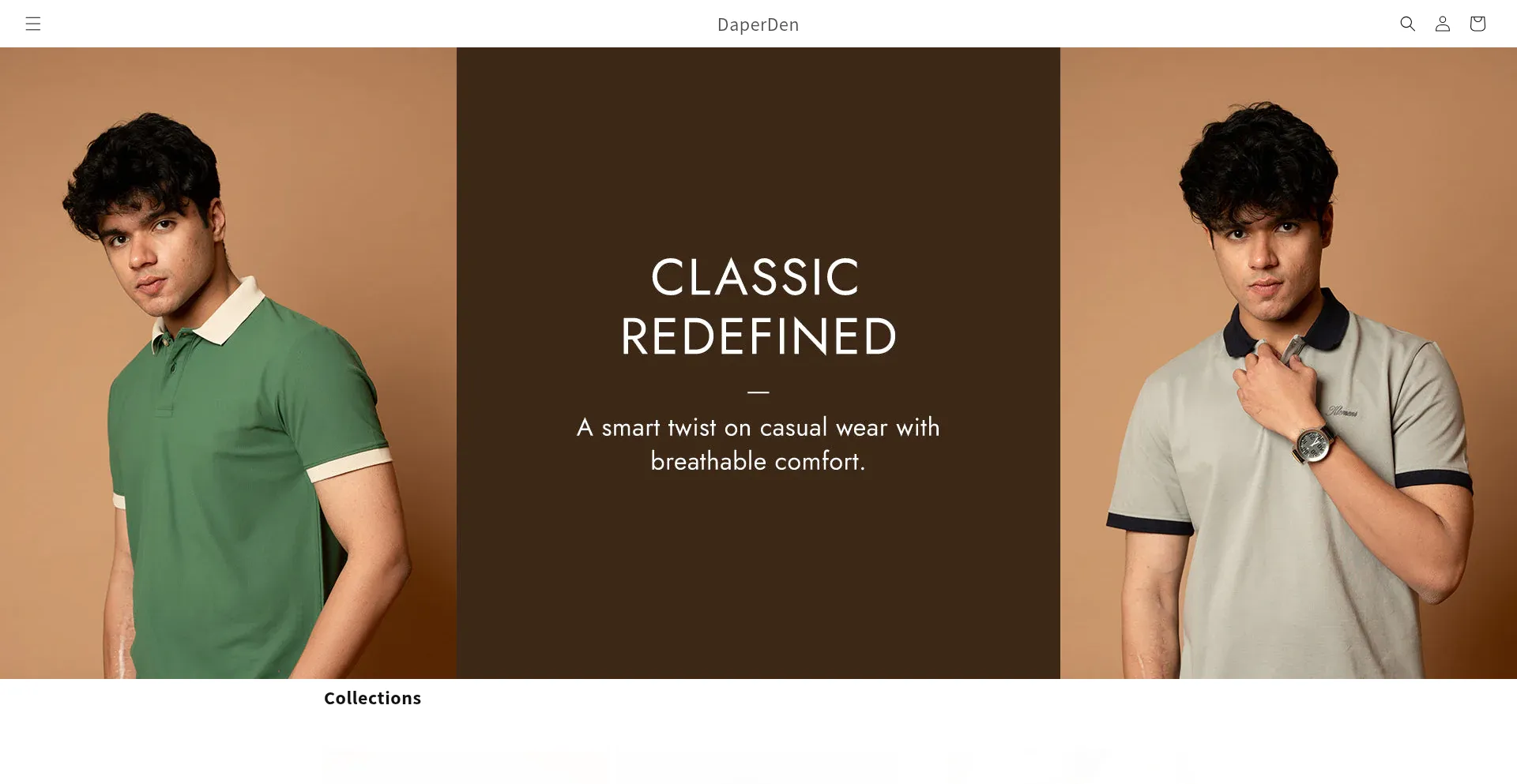 Website screenshot of Daperden.shop