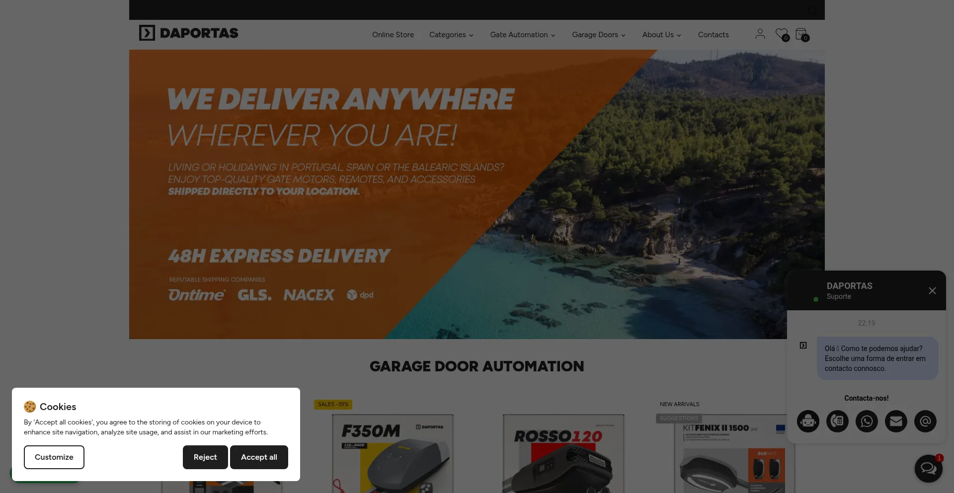 Website screenshot of Daportas.pt
