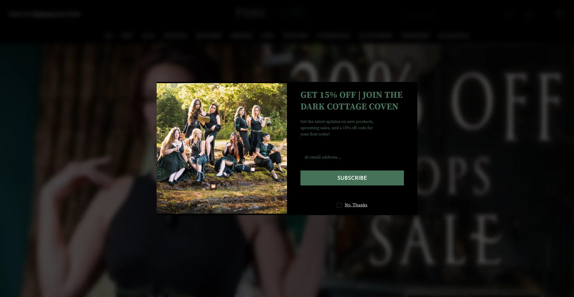 Website screenshot of Darkcottage.com