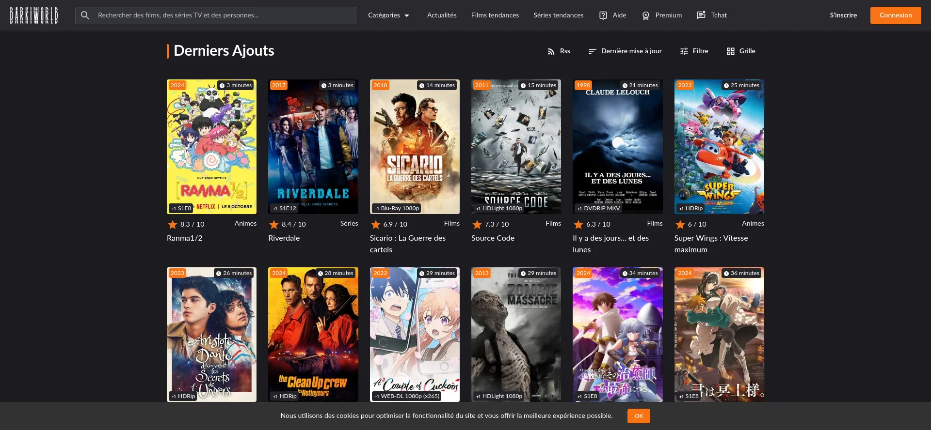 Website screenshot of Darkiworld.vip