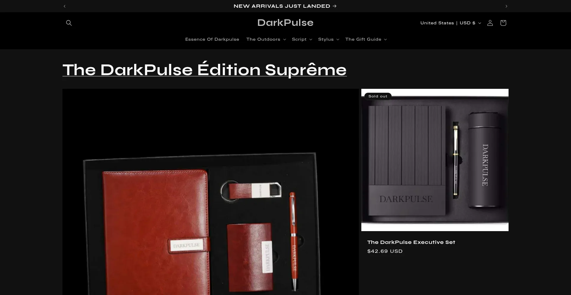 Website screenshot of Darkpulse.co