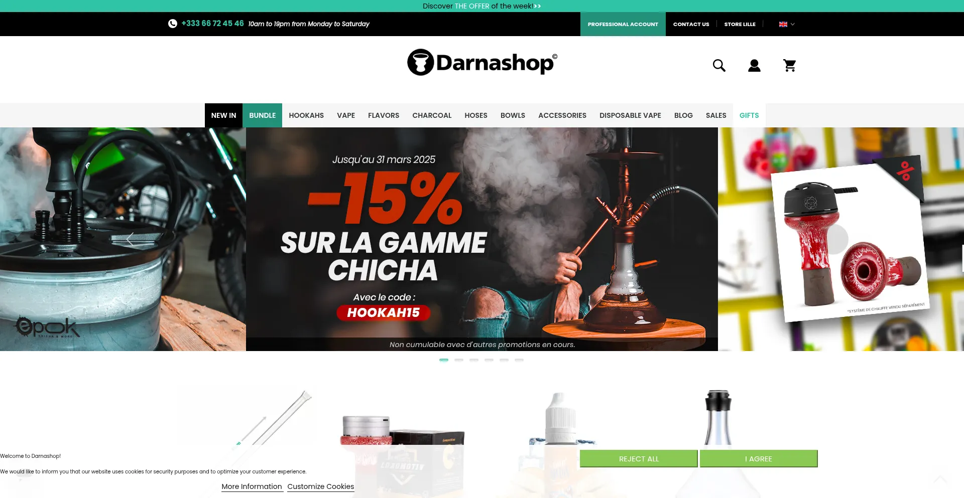 Website screenshot of Darnashop.fr