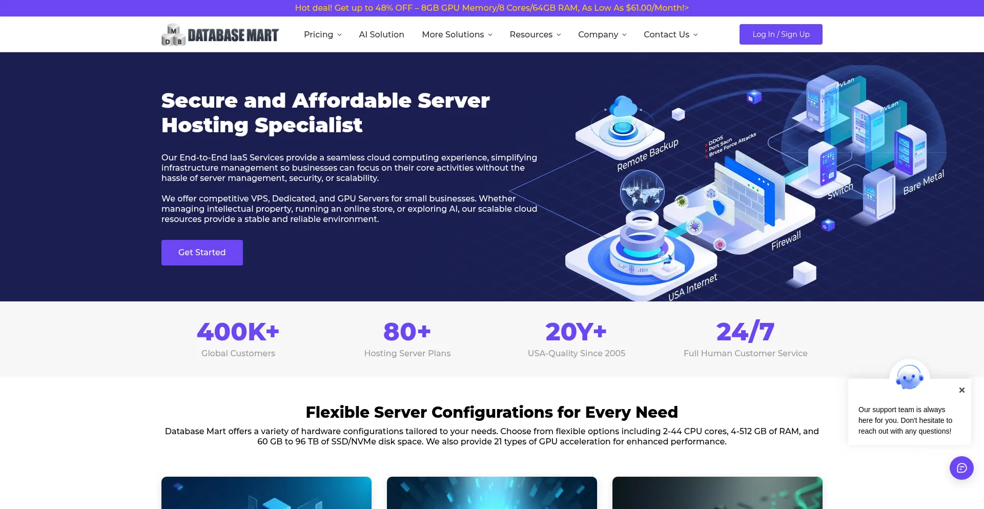 Website screenshot of Databasemart.com