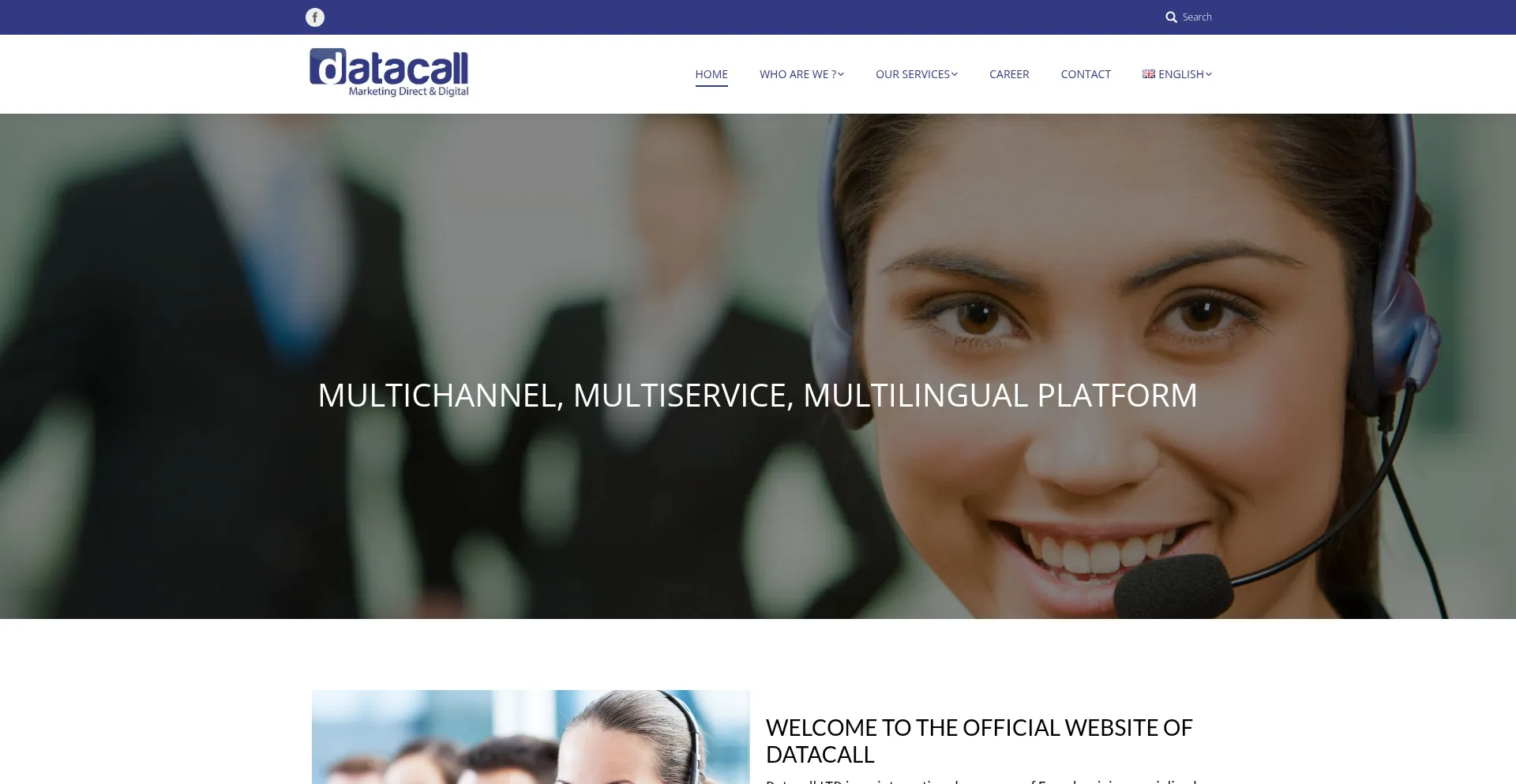 Website screenshot of Datacall.fr