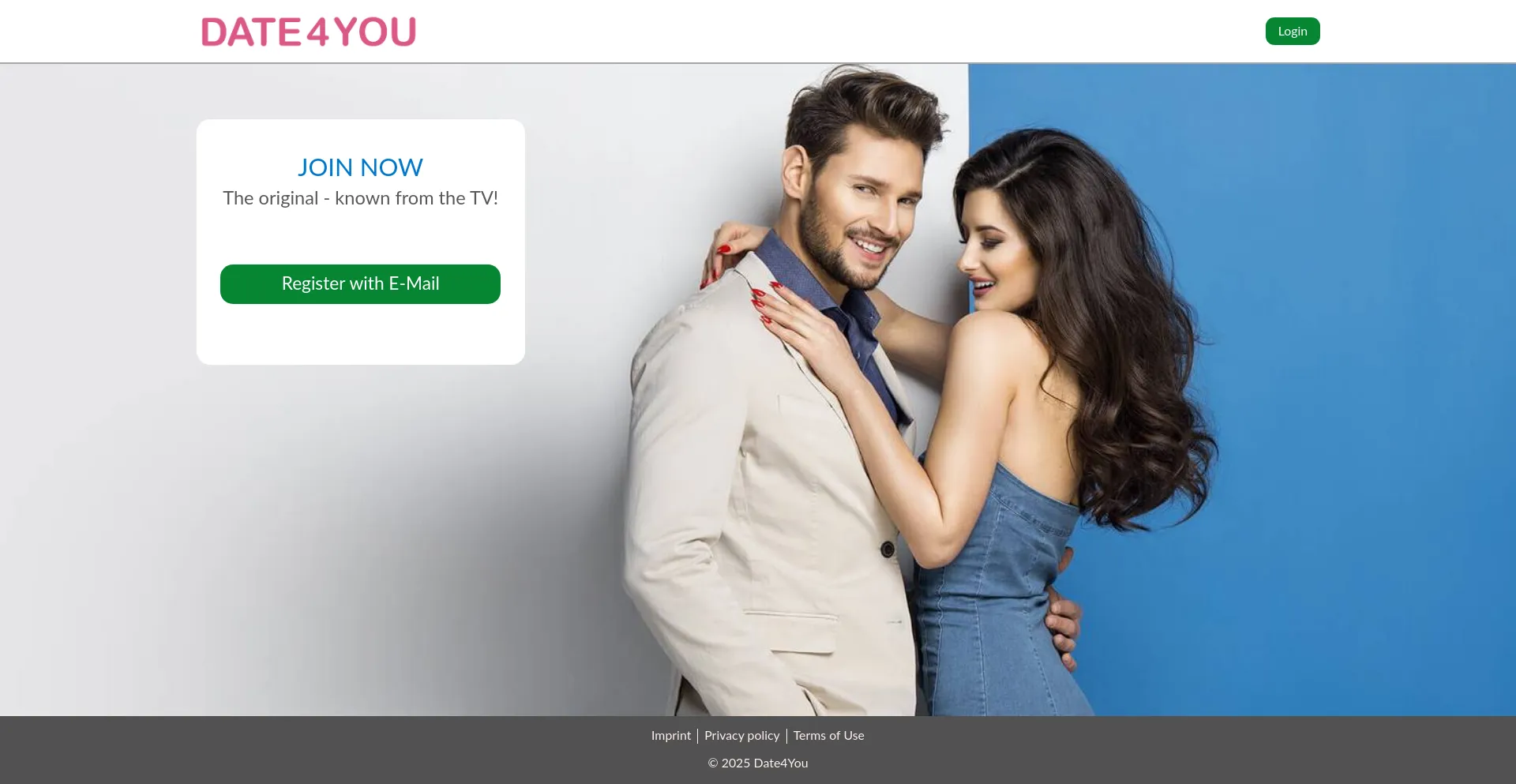 Website screenshot of Date4you.net