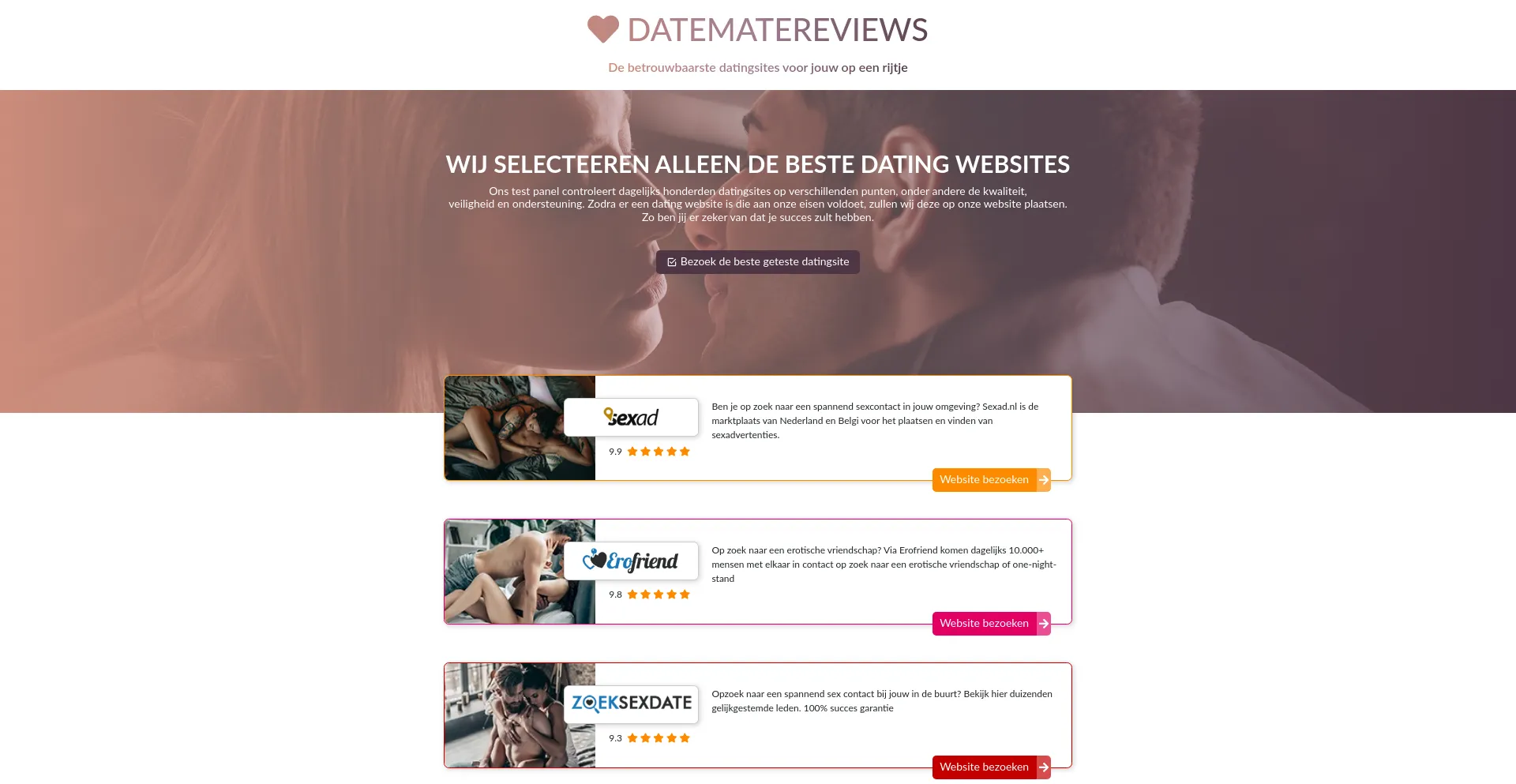 Website screenshot of Datematereviews.com