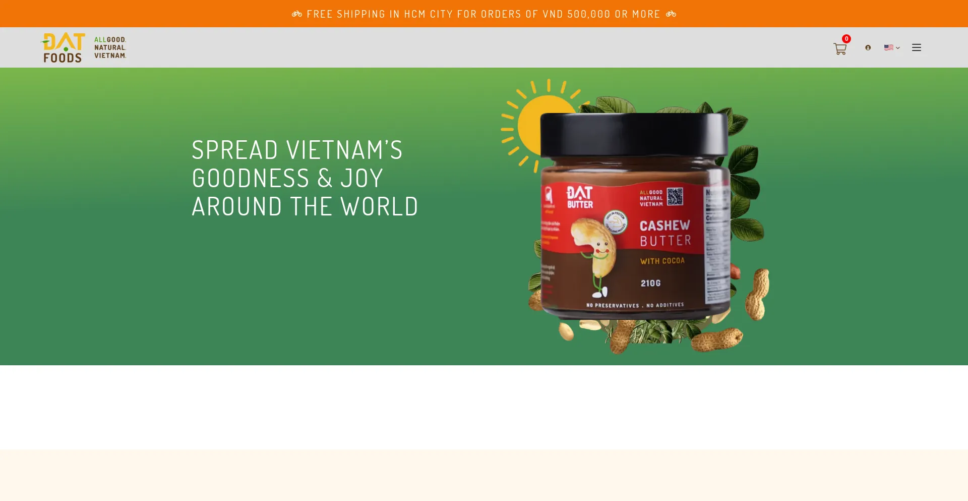 Website screenshot of Datfoods.vn