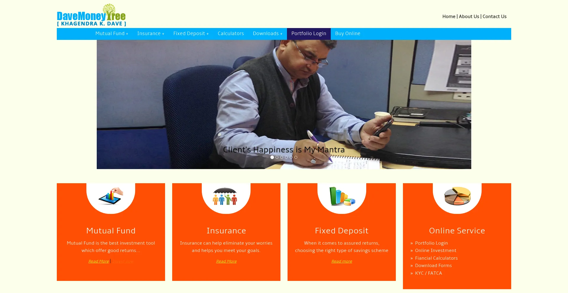 Website screenshot of Davemoneytree.com