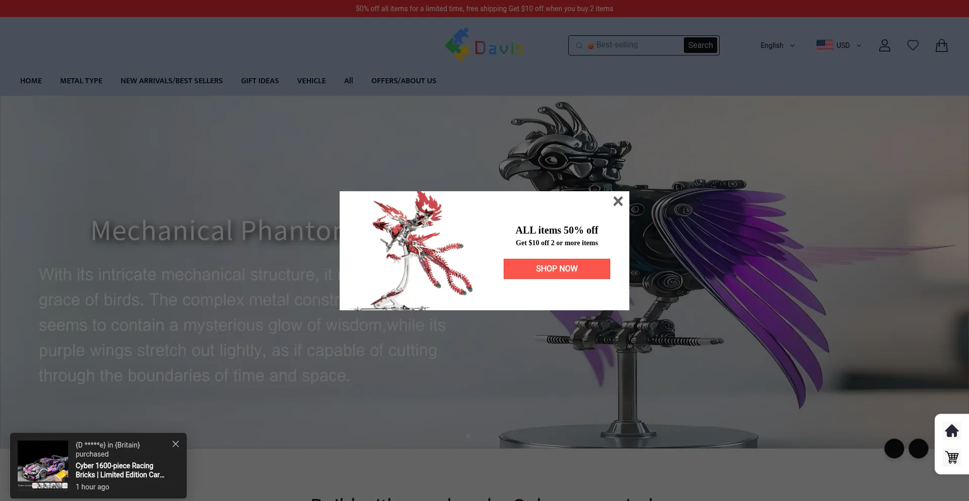 Website screenshot of Davispuzzle.com