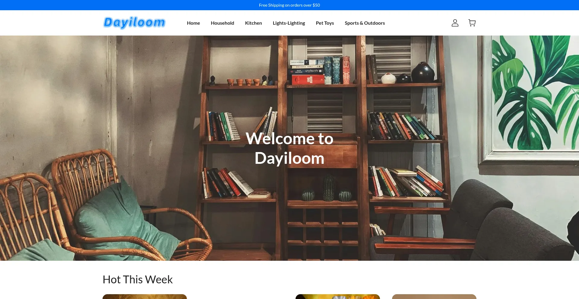 Website screenshot of Dayiloom.shop