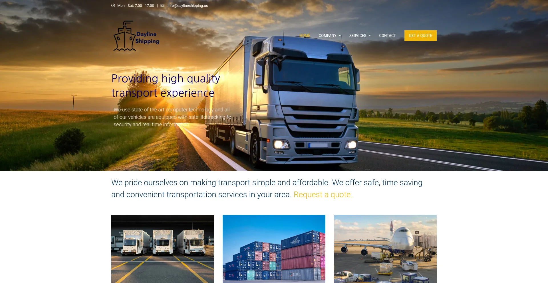Website screenshot of Daylineshipping.us
