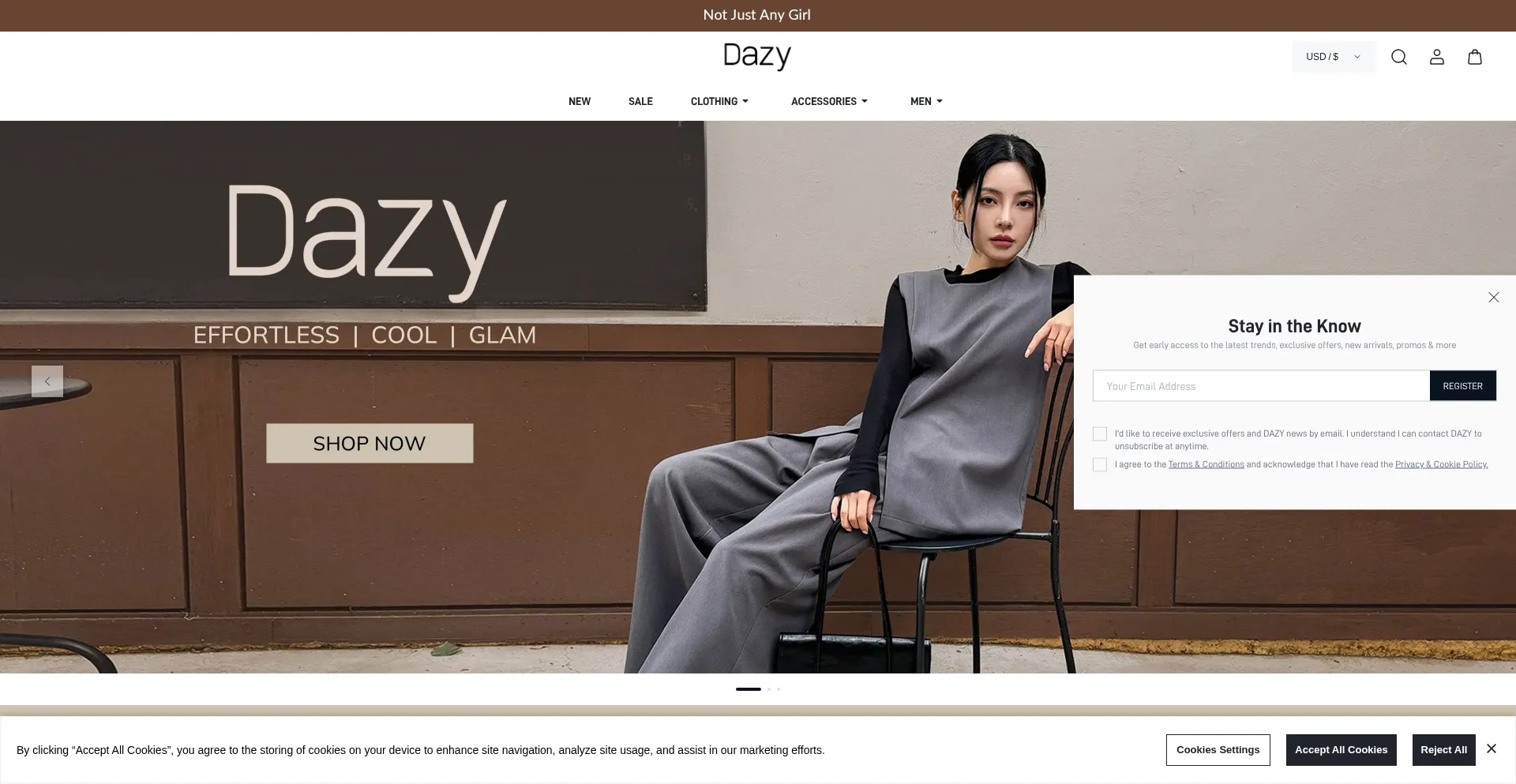 Website screenshot of Dazy.com