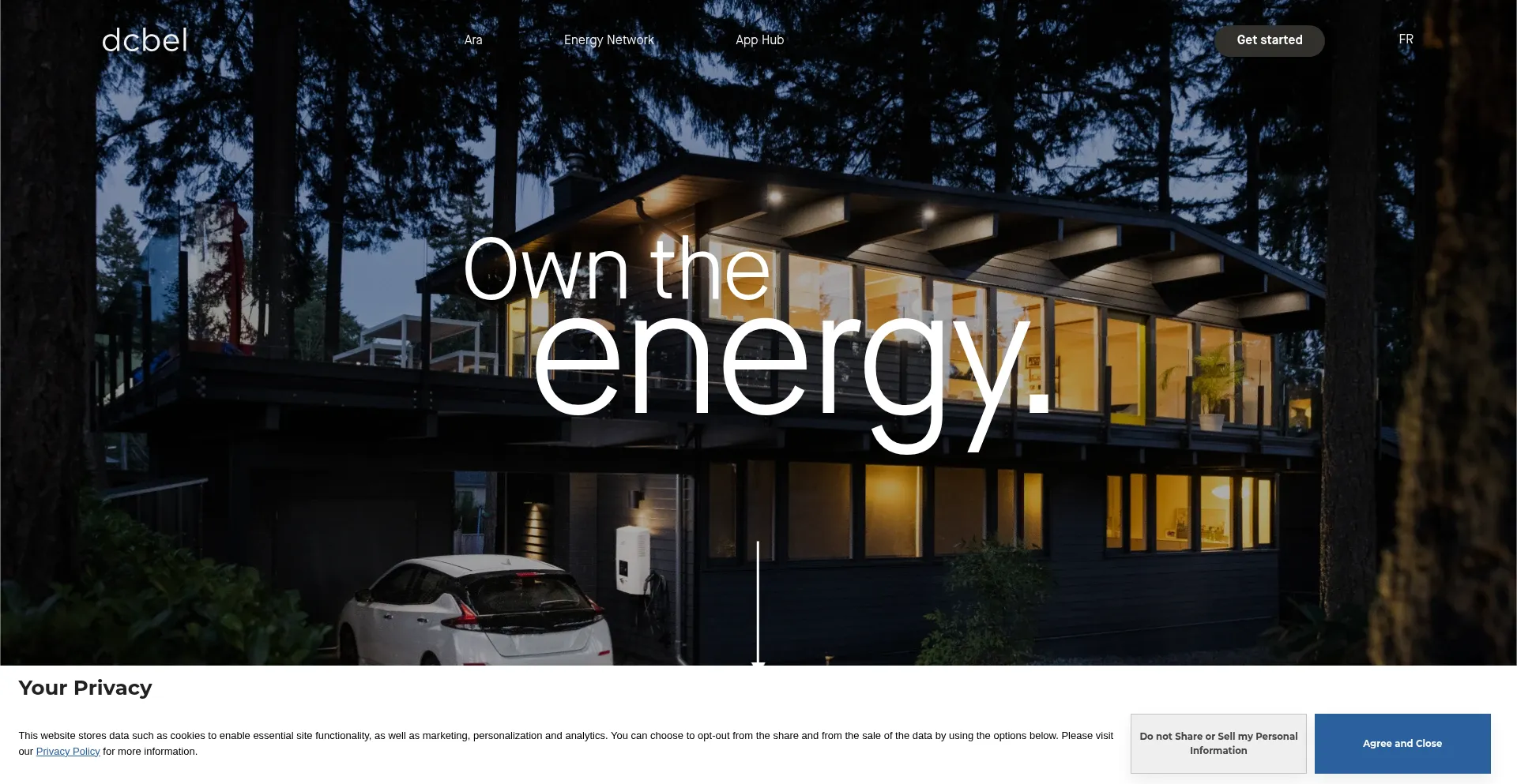 Website screenshot of Dcbel.energy