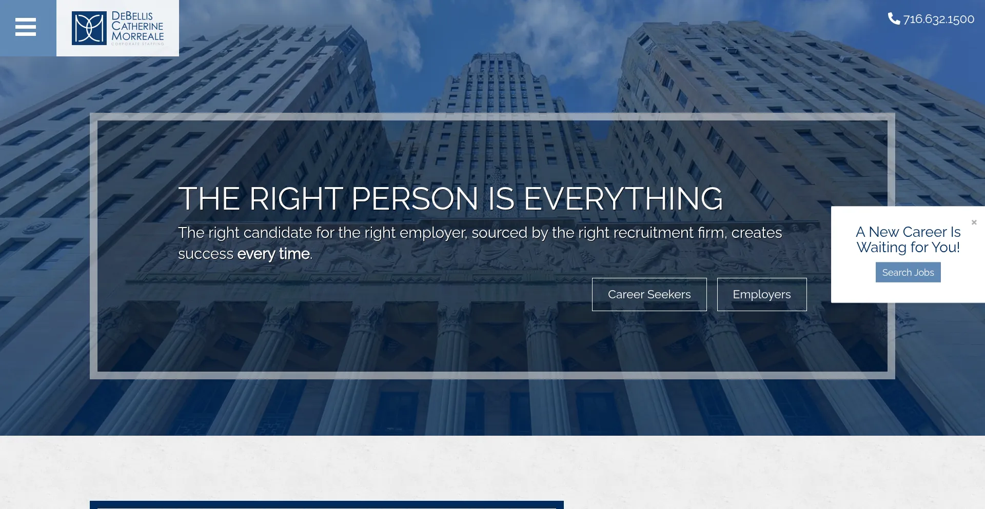 Website screenshot of Dcmstaffing.com