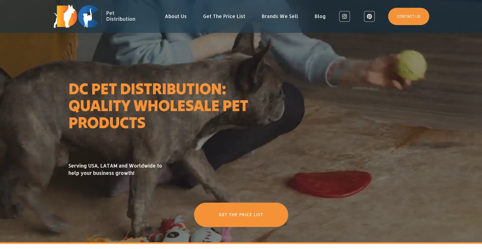 Website screenshot of Dcpetdistribution.com